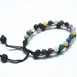 Hand Knitting Bracelet Nature stone Men's Wearing adjustable rope 6mm