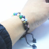 Hand Knitting Bracelet Nature stone Men's Wearing adjustable rope 6mm