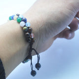 Hand Knitting Bracelet Nature stone Men's Wearing adjustable rope 6mm