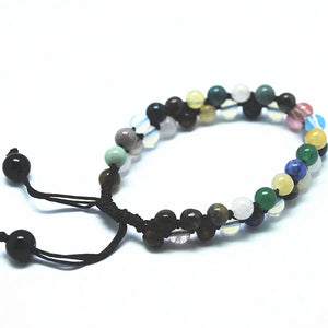 Hand Knitting Bracelet Nature stone Men's Wearing adjustable rope 6mm