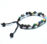 Hand Knitting Bracelet Nature stone Men's Wearing adjustable rope 6mm