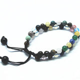 Hand Knitting Bracelet Nature stone Men's Wearing adjustable rope 6mm