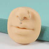 Silicone Mouth Nose Model Tattoo Practice Display Stand Kit