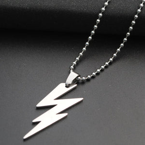Stainless Steel Lightning Necklace Pendant Chain Choker Charm Couple Jewelry