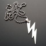 Stainless Steel Lightning Necklace Pendant Chain Choker Charm Couple Jewelry