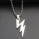 Stainless Steel Lightning Necklace Pendant Chain Choker Charm Couple Jewelry