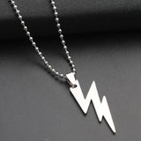 Stainless Steel Lightning Necklace Pendant Chain Choker Charm Couple Jewelry