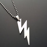 Stainless Steel Lightning Necklace Pendant Chain Choker Charm Couple Jewelry