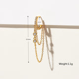 1PC CZ Chain Hoop Earrings Green Snake Pendant Piercing Jewelry