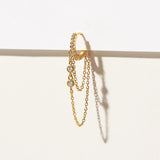 1PC CZ Chain Hoop Earrings Green Snake Pendant Piercing Jewelry