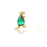 Small Hoop Earrings Green Crystal Zirconia Ear Studs Cartilage Piercing Jewelry