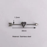 1PC Stainless Steel Industrial Piercing Arrow Cross 16G