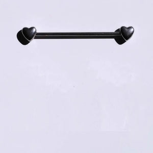 Heart Industrial Scaffold Ear Piercing 14g Barbell Earring