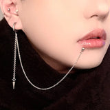 1PC Stainless Steel Lip Piercing with Chain Linked Earring