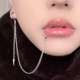 1PC Stainless Steel Lip Piercing with Chain Linked Earring