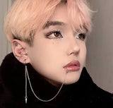 1PC Stainless Steel Lip Piercing with Chain Linked Earring