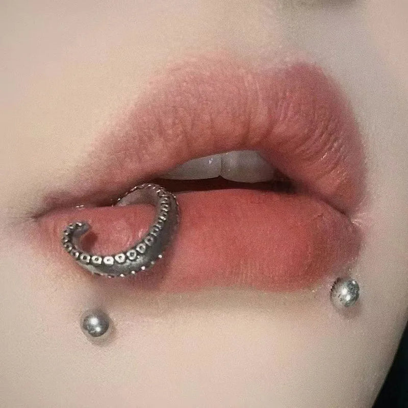Stainless Steel Octopus Tentacle Lip Piercing Labret Piercing
