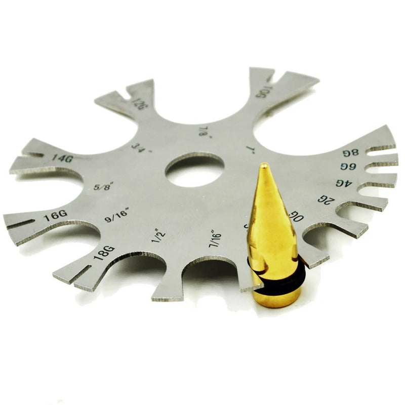 Stainless Steel Gauge Wheel Body Piercing Jewelry Measure Tool