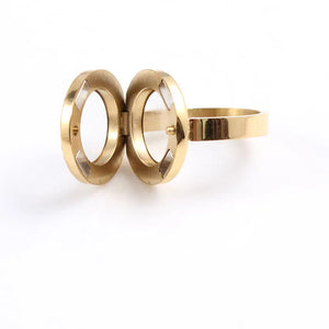 Stainless Steel Magnetic Floating Locket Ring 20mm for Women