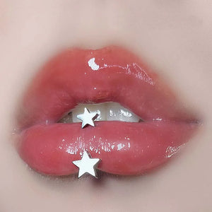 Star Lip Piercing Stainless Steel Vertical Labret Lip Ring 16g