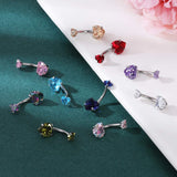 1PC Crystal Navel Belly Button Ring Heart Style Sexy Body Jewelry