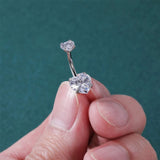 1PC Crystal Navel Belly Button Ring Heart Style Sexy Body Jewelry