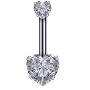 1PC Crystal Navel Belly Button Ring Heart Style Sexy Body Jewelry