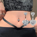 1PC Crystal Navel Belly Button Ring Heart Style Sexy Body Jewelry