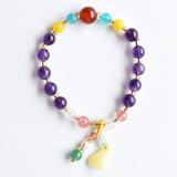 Stylish Amethysts Bracelet Crystals Charm Mineral Jewelry