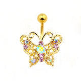 Surgical Steel Butterfly Snake Belly Ring 14G