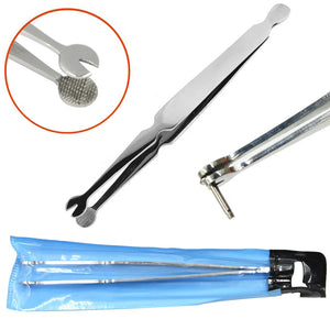 Surgical Steel Labret Bar Tweezers Clamp Forceps Lip Ring Holder
