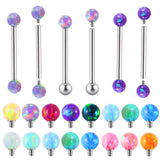 Surgical Steel Tongue Barbell Ring Opal Nipple Barbell Piercing