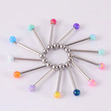 Surgical Steel Tongue Barbell Ring Opal Nipple Barbell Piercing