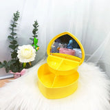 Sweet Heart Shaped Jewelry Storage Box Organizer with Mirror