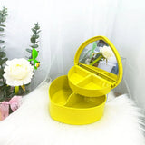 Sweet Heart Shaped Jewelry Storage Box Organizer with Mirror