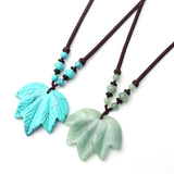 1PC TORONTO Maple Leaves Aventurine Pendant Necklace