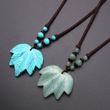 1PC TORONTO Maple Leaves Aventurine Pendant Necklace