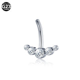 Titanium Opal Belly Button Rings Navel Earring CZ Bezel Belly Ring 14G