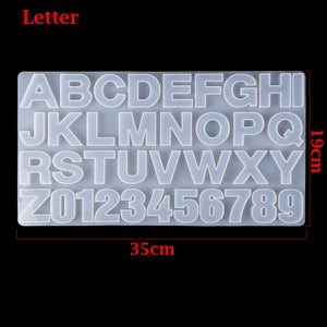 Transparent Letter Silicone Resin Molds for DIY Keychain Jewelry Making