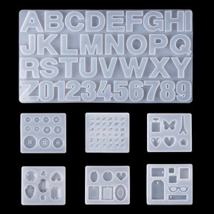 Transparent Letter Silicone Resin Molds for DIY Keychain Jewelry Making