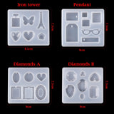 Transparent Letter Silicone Resin Molds for DIY Keychain Jewelry Making