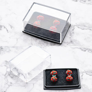 Transparent Plastic Cufflinks Box Jewelry Storage