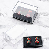 Transparent Plastic Cufflinks Box Jewelry Storage