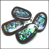 Vietnam rosewood wooden pendant with abalone shell - 28x45mm