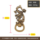 Vintage Brass Dragon Head Opener Keychain Beer Bottle Opener