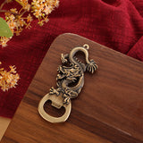 Vintage Brass Dragon Head Opener Keychain Beer Bottle Opener