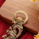 Vintage Brass Dragon Head Opener Keychain Beer Bottle Opener