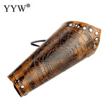 Vintage Faux Leather Bracers Lace Up Arm Cuff Spiderweb Steampunk Wristband Red