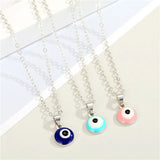 Vintage Ethnic Round Turkey Evil Eye Necklace Eye Pendant Choker Chain