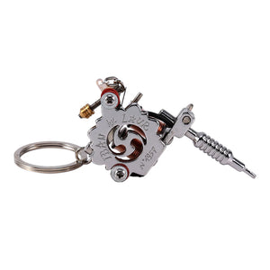 Vintage Mini Tattoo Machine Charm Key Chain Punk Style Jewelry Gift